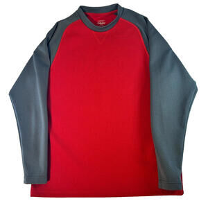 Cabela's Regular Wick Advance Long Sleeve Pullover Shirt, Medium, Red and Grey